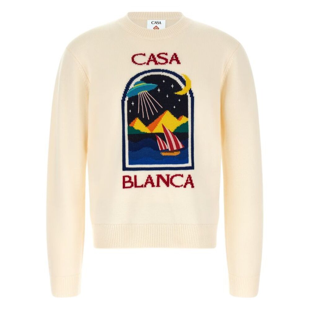 Casablanca White Wool Men's Cardigan
